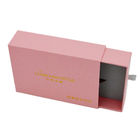 Caixa de presente cosmética do couro sintético que empacota a caixa cor-de-rosa rígida do fósforo da gaveta 400gsm de papel push pull