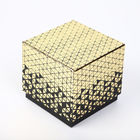 Caixa de relógio de couro personalizado folha de ouro duas peças de papel rígido com travesseiro embrulhado preto